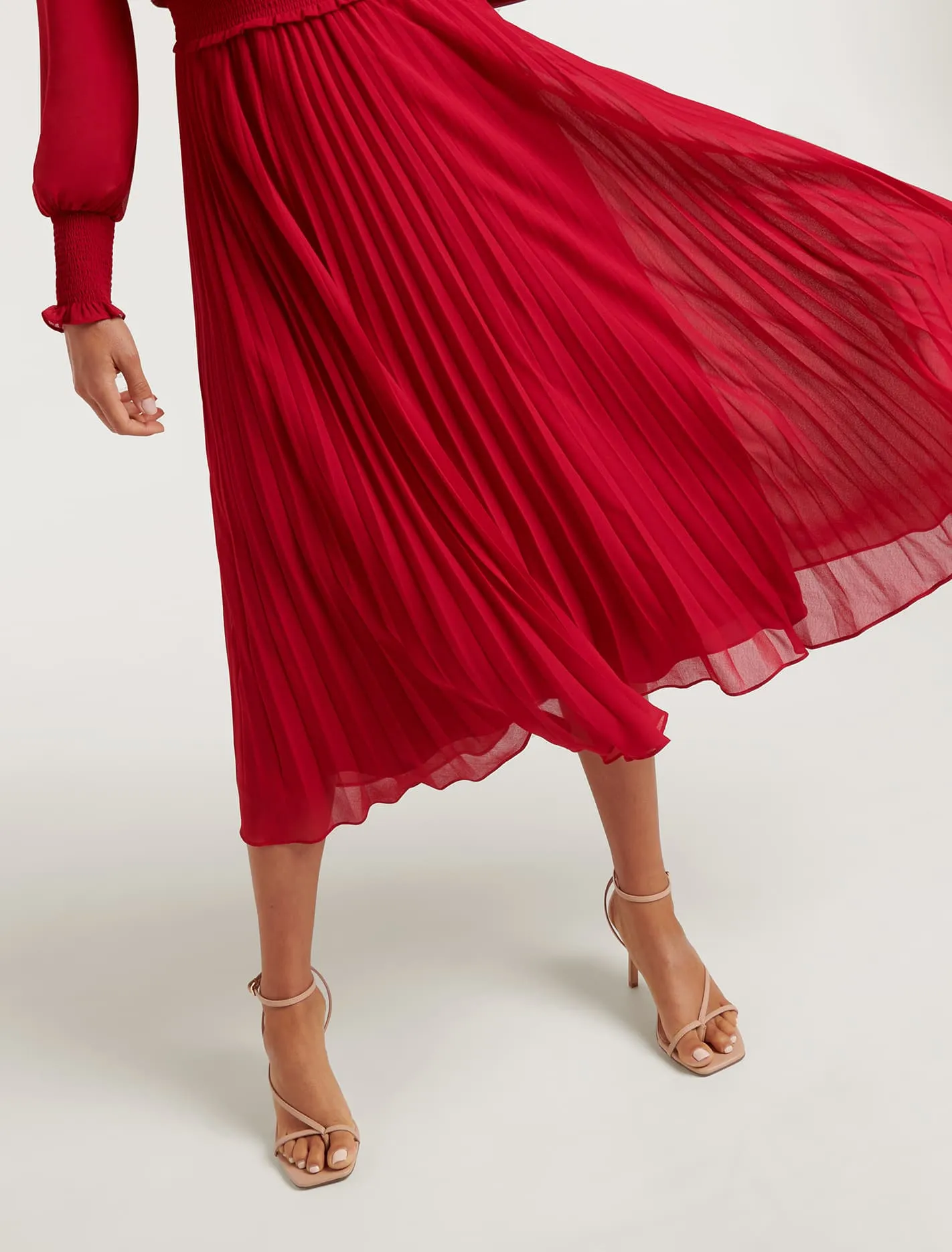 Leighton Pleated Midi Dress