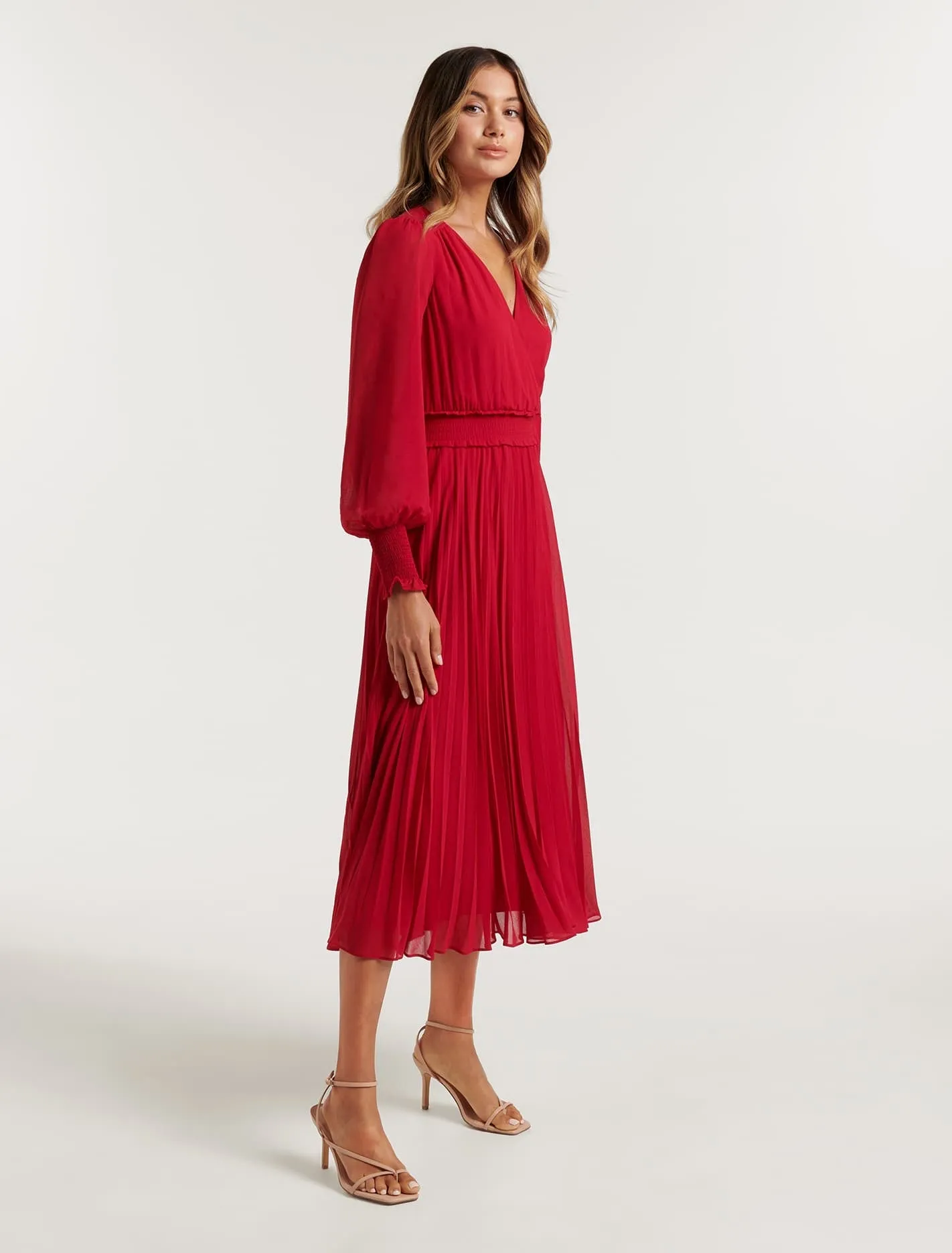 Leighton Pleated Midi Dress