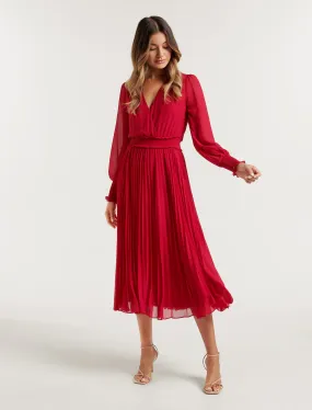 Leighton Pleated Midi Dress