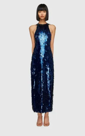 Leo Lin Juliette Sequin High Neck Maxi Dress - Neptune