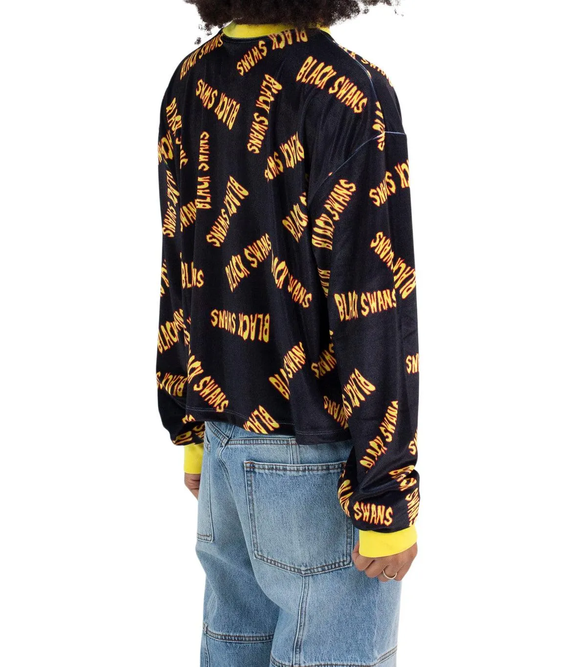 Liberal Youth Ministry Black Swans Velvet Long Sleeve T-Shirt Black
