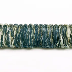 Light Gray and Blue High Quality Decorative Brush Fringe Trim by the yard