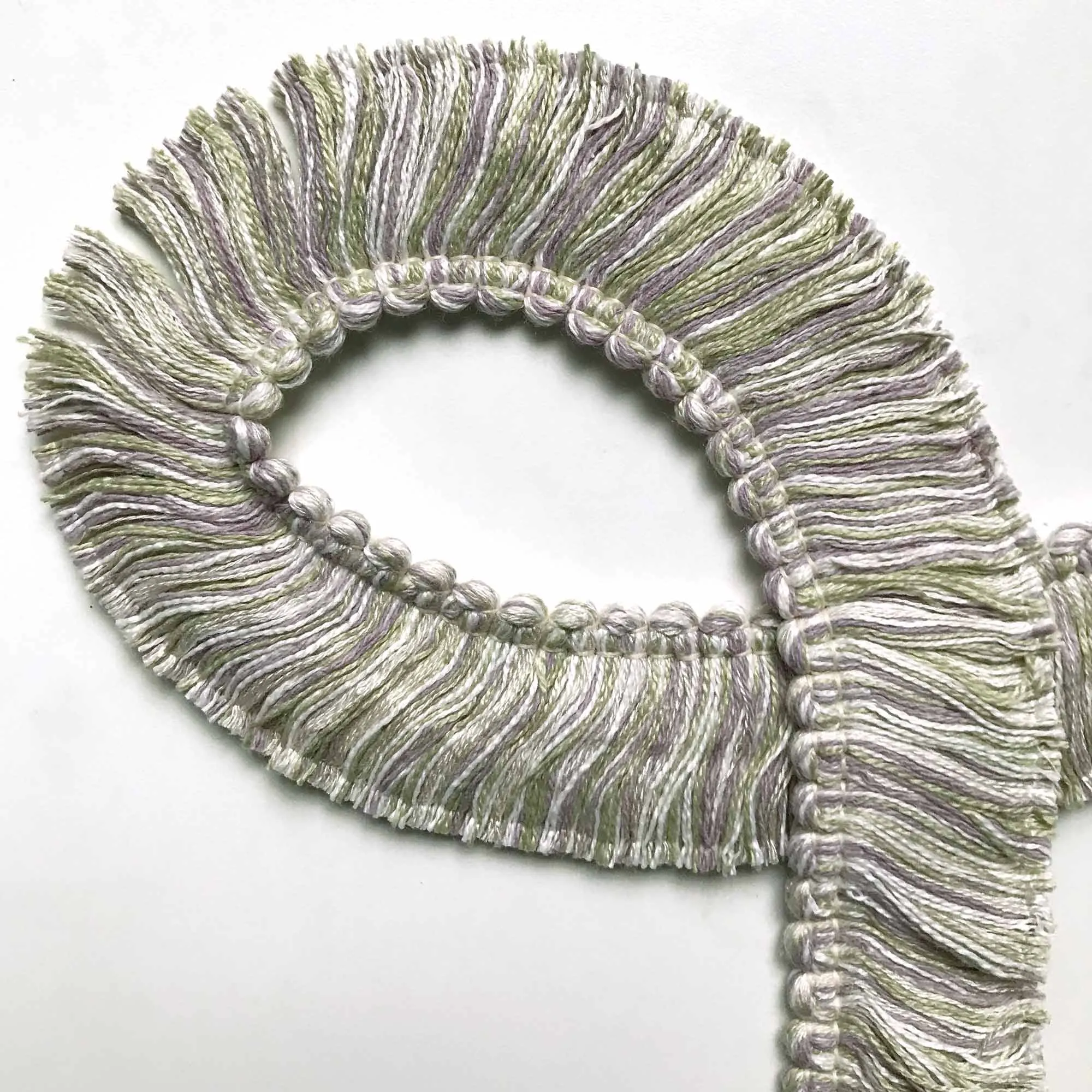 Lilac and Lime High Quality Decorative Brush Fringe Trim by the yard