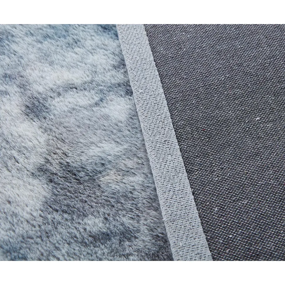 Lily Grey Tie-Dye Faux Fur Rug