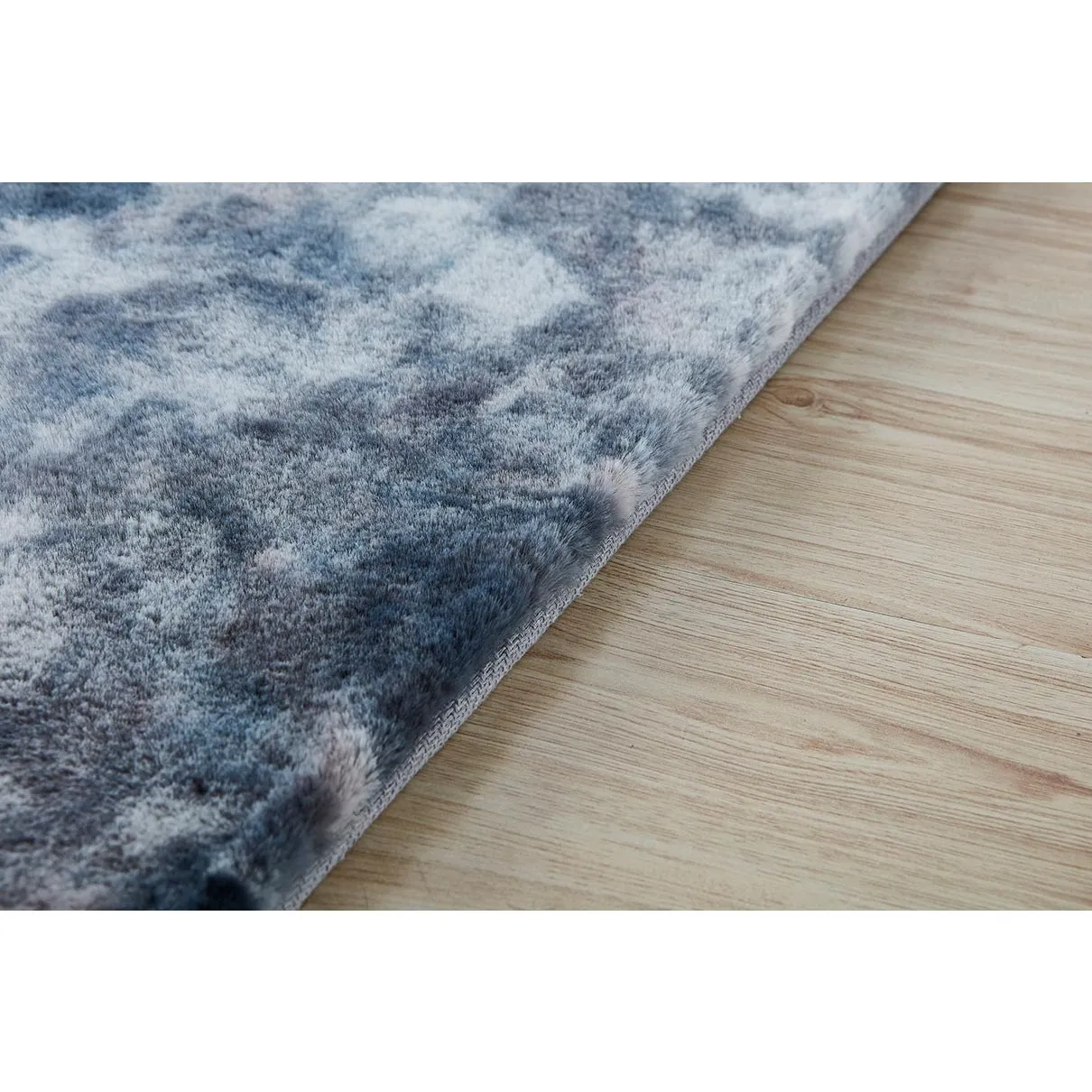 Lily Grey Tie-Dye Faux Fur Rug
