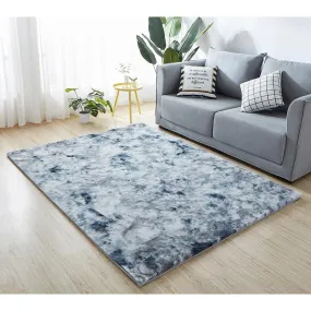 Lily Grey Tie-Dye Faux Fur Rug