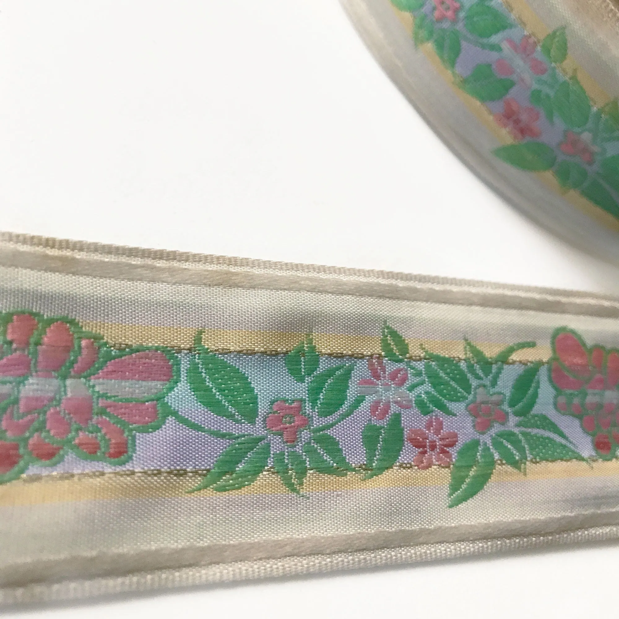 Lime and Blush Pink High Quality Decorative Border Trim by the yard