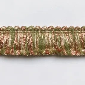 Lime and Salmon High Quality Decorative Brush Fringe Trim by the yard