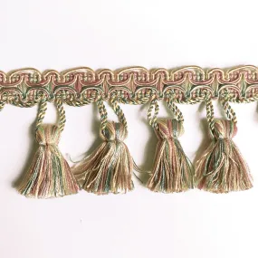 Lime and Salmon High Quality Decorative Tassel Trim by the yard