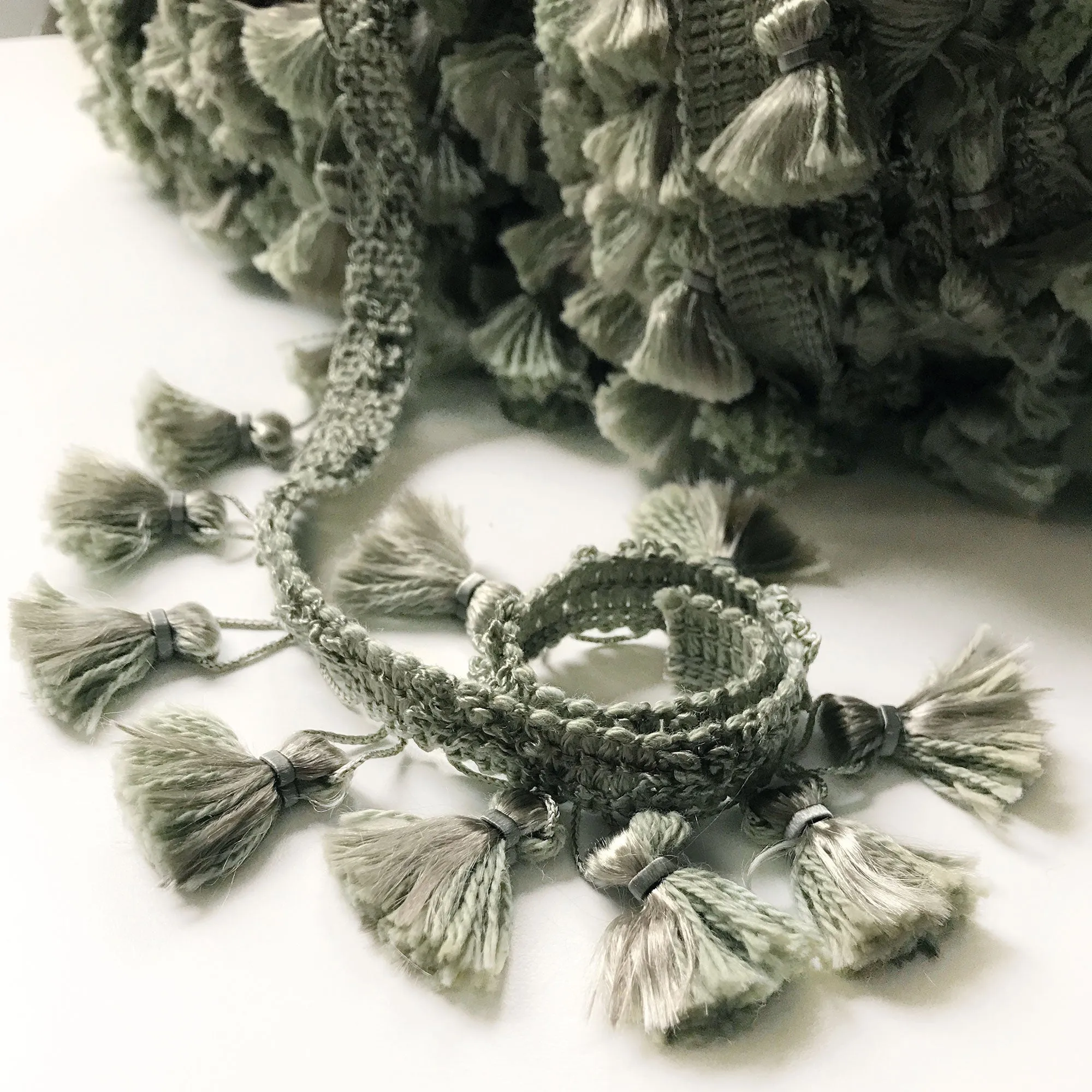 Lime High Quality Decorative Tassel Trim by the yard