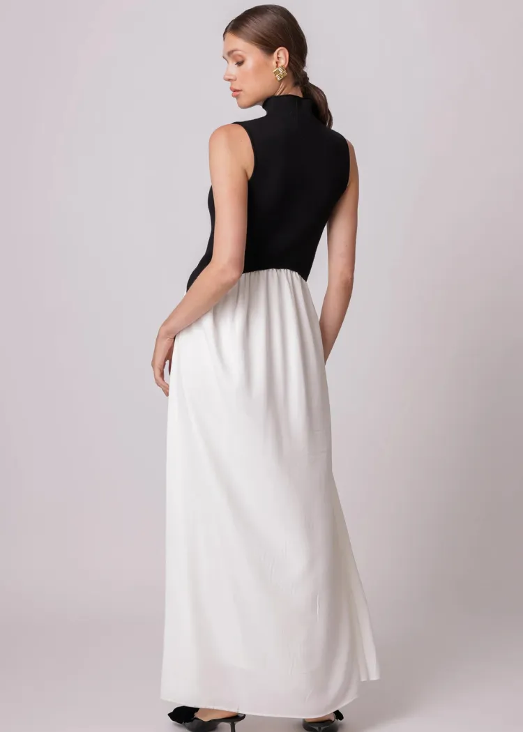 Line   Dot Masha Maxi Dress- Black/ Cream