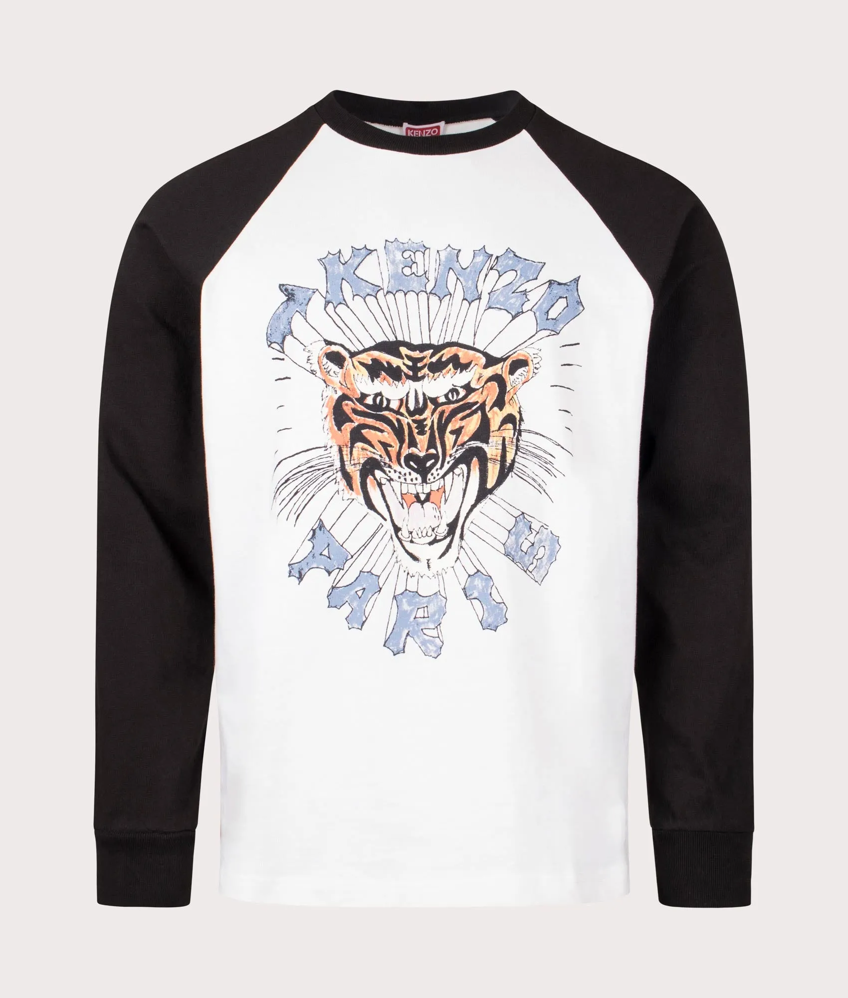 Long Sleeve Varsity Tiger Print T-Shirt