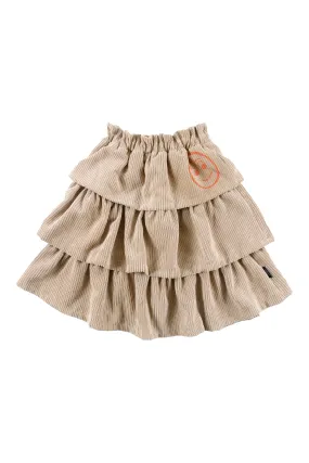LOUD TAN CORDUROY LAYERED SKIRT [FINAL SALE]