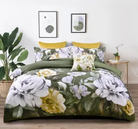 Makayla Quilt Cover Set Range Olive