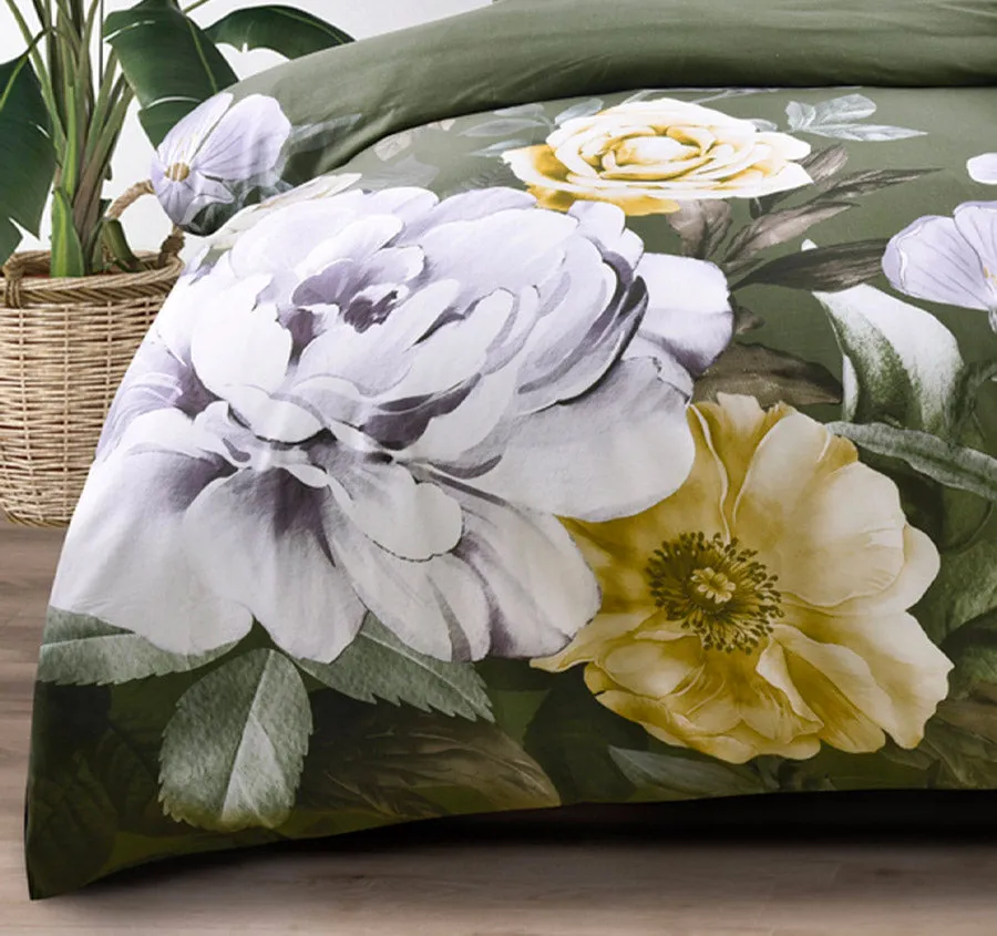 Makayla Quilt Cover Set Range Olive