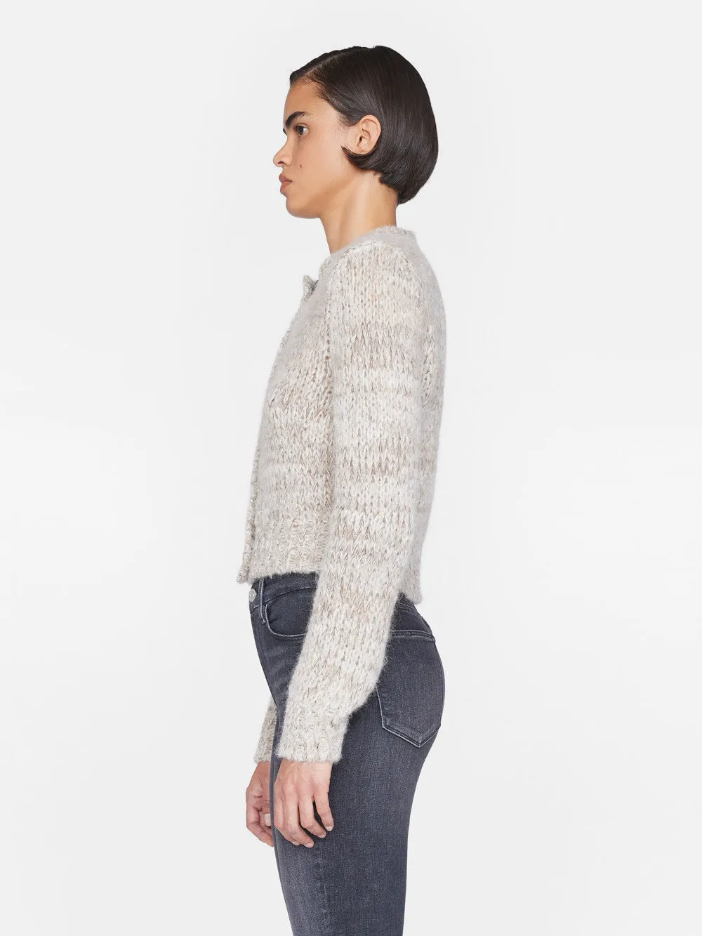 Marl Cardi Sweater -- Oatmeal Heather Multi