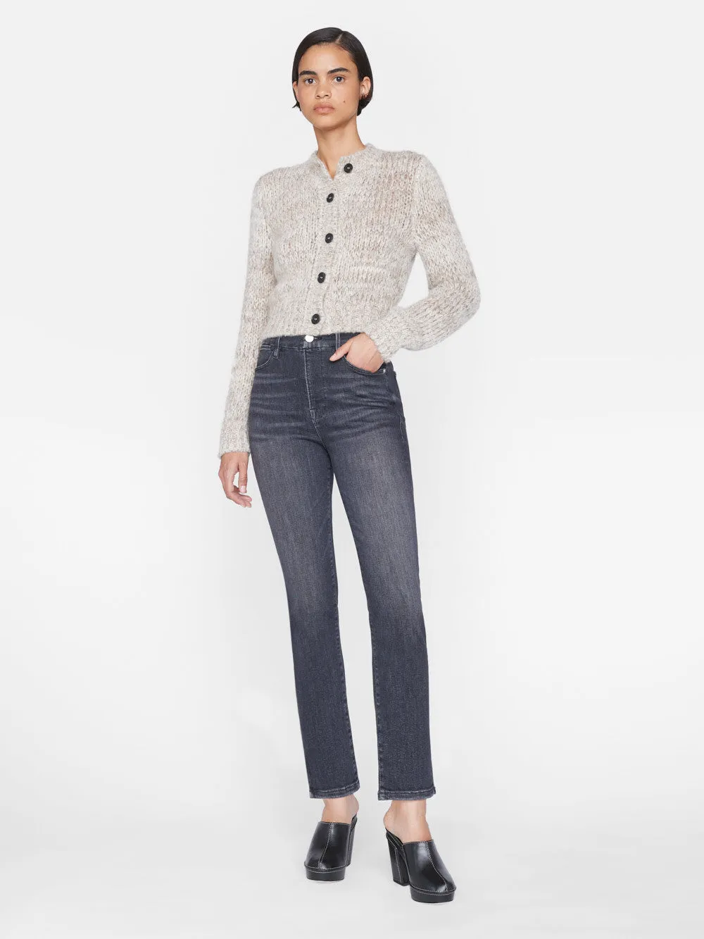 Marl Cardi Sweater -- Oatmeal Heather Multi