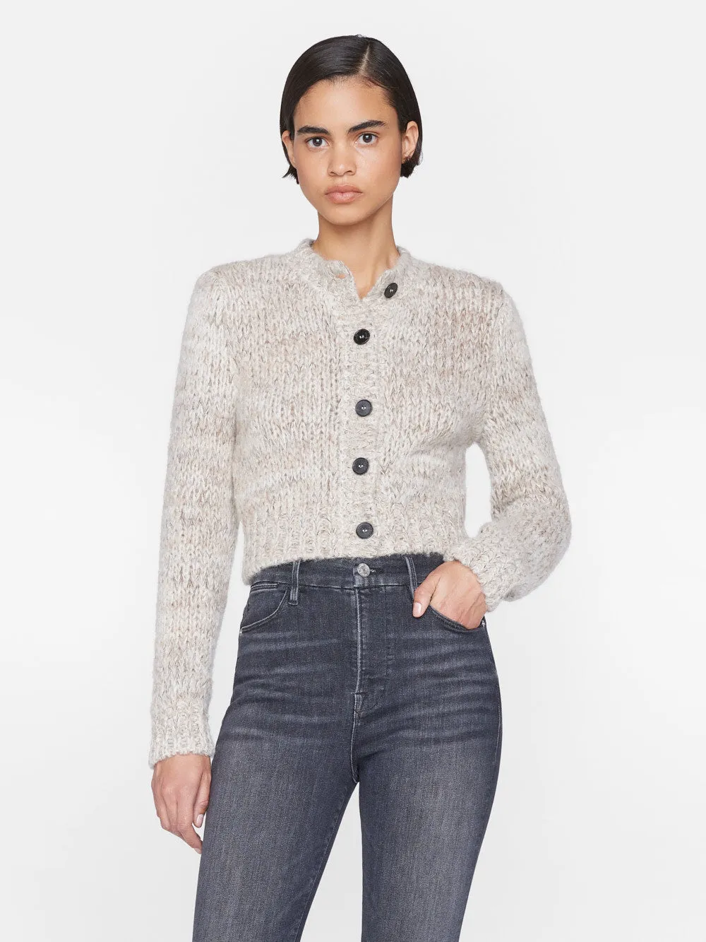 Marl Cardi Sweater -- Oatmeal Heather Multi