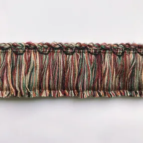 Maroon and Emerald Green High Quality Decorative Brush Fringe Trim by the yard