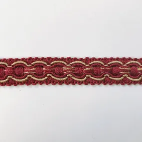 Maroon and Wheat High Quality Decorative Gimp Trim by the yard