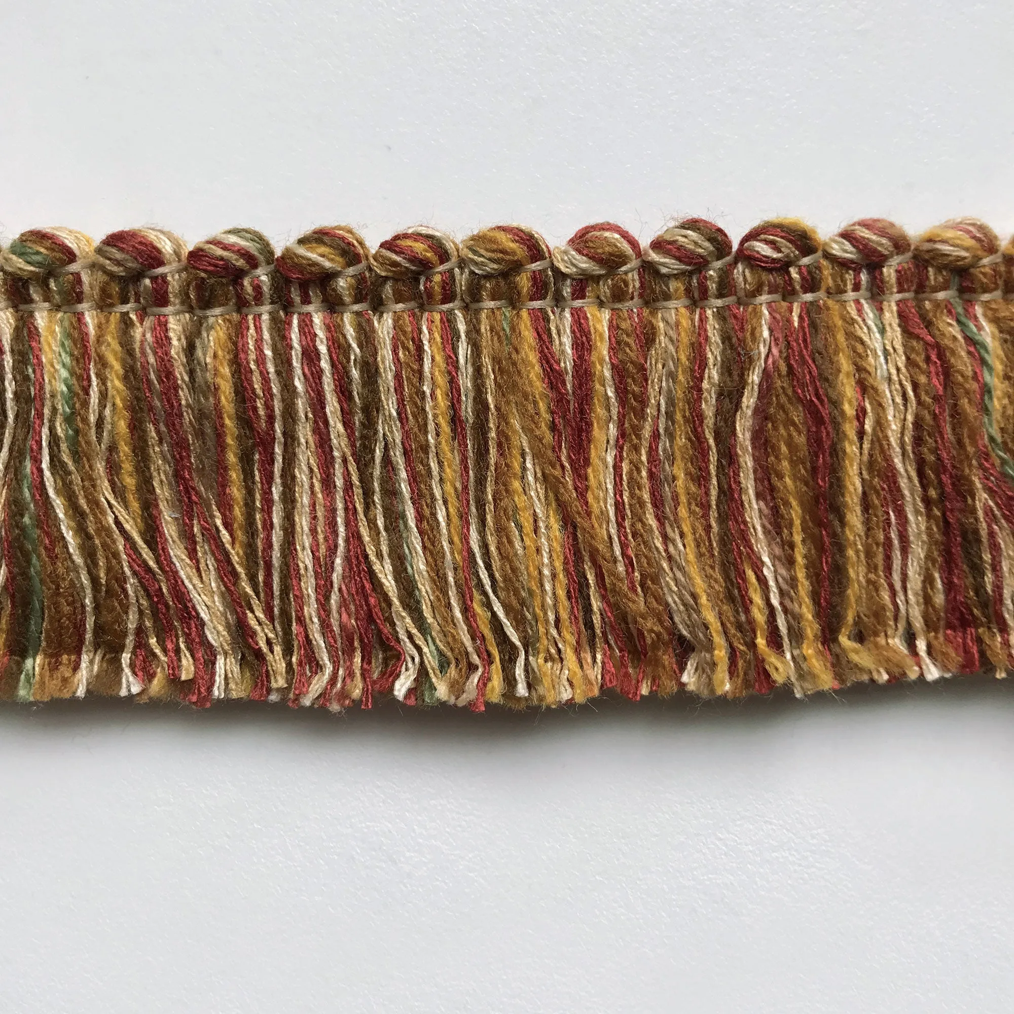 Maroon and Yellow High Quality Decorative Brush Fringe Trim by the yard