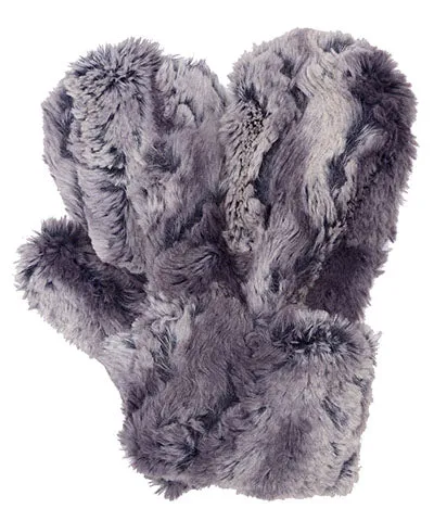 Men's Mittens - Luxury Faux Fur in Muddy Waters