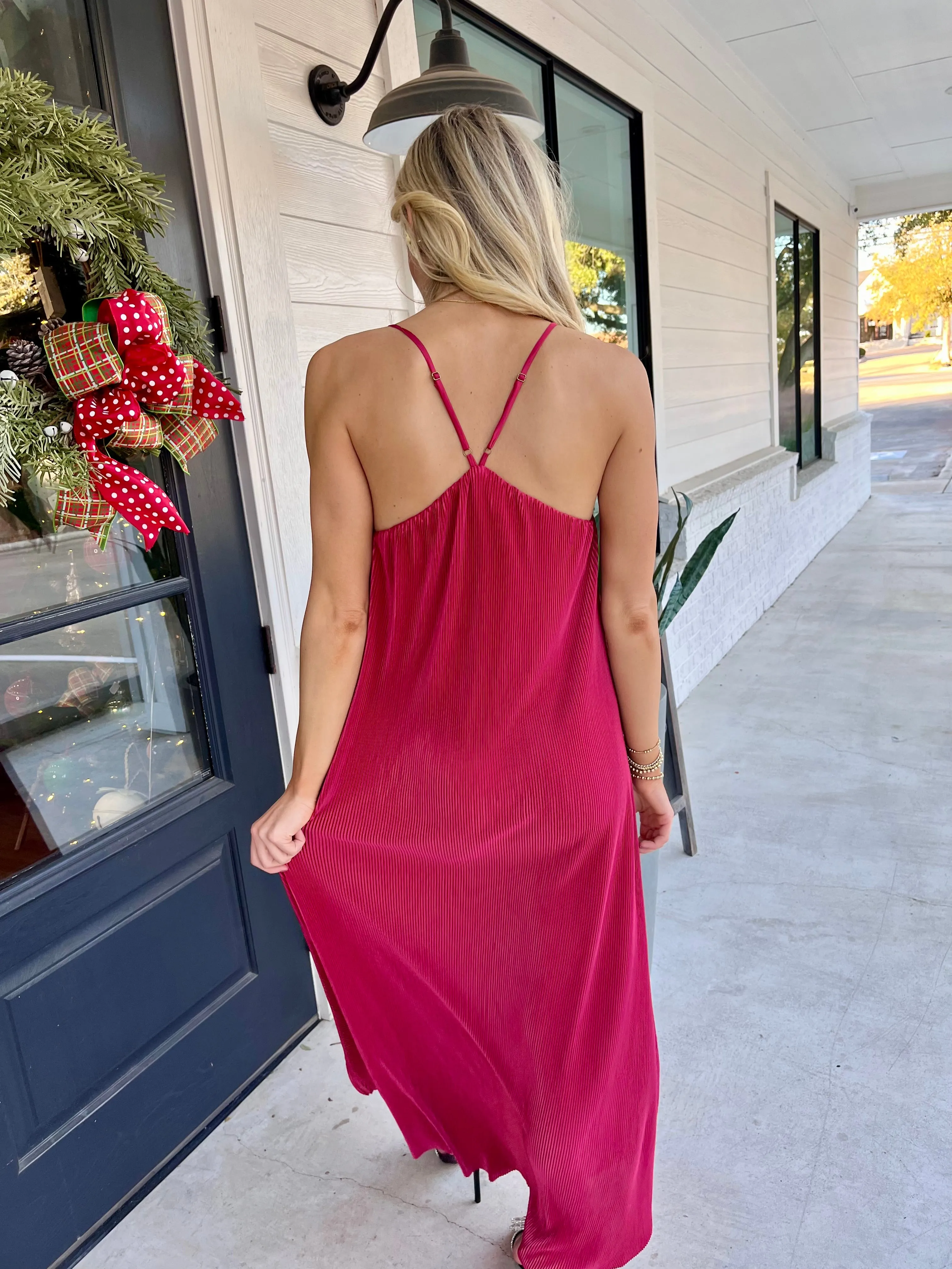 Mistletoe Magic Pleated Dress