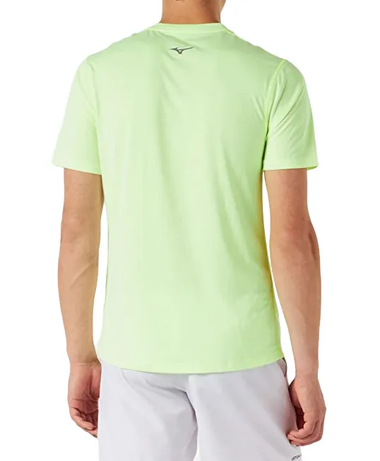Mizuno maglietta manica corta da uomo in tessuto tecnico per lo sport Core J2GA2057 37 verde limone