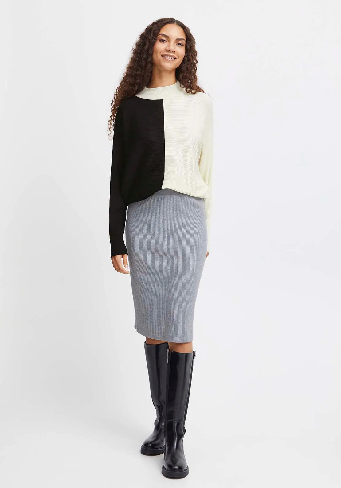 Mmorla Rib Jumper - Birch Mix