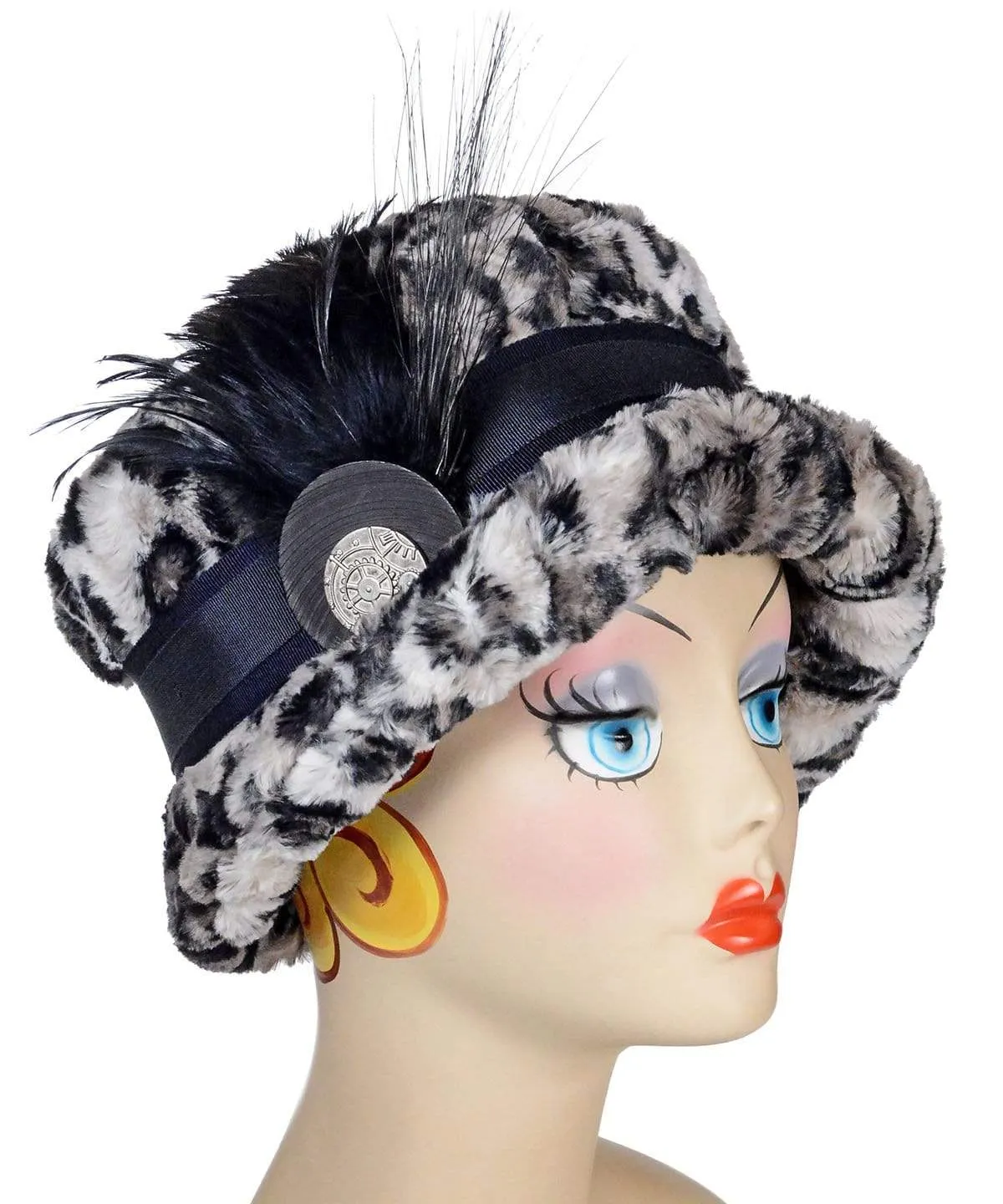 Molly Hat Style - Luxury Faux Fur Savannah Cat in Gray