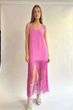 MR. LARKIN, Tassel Slip Dress, Ultra Pink