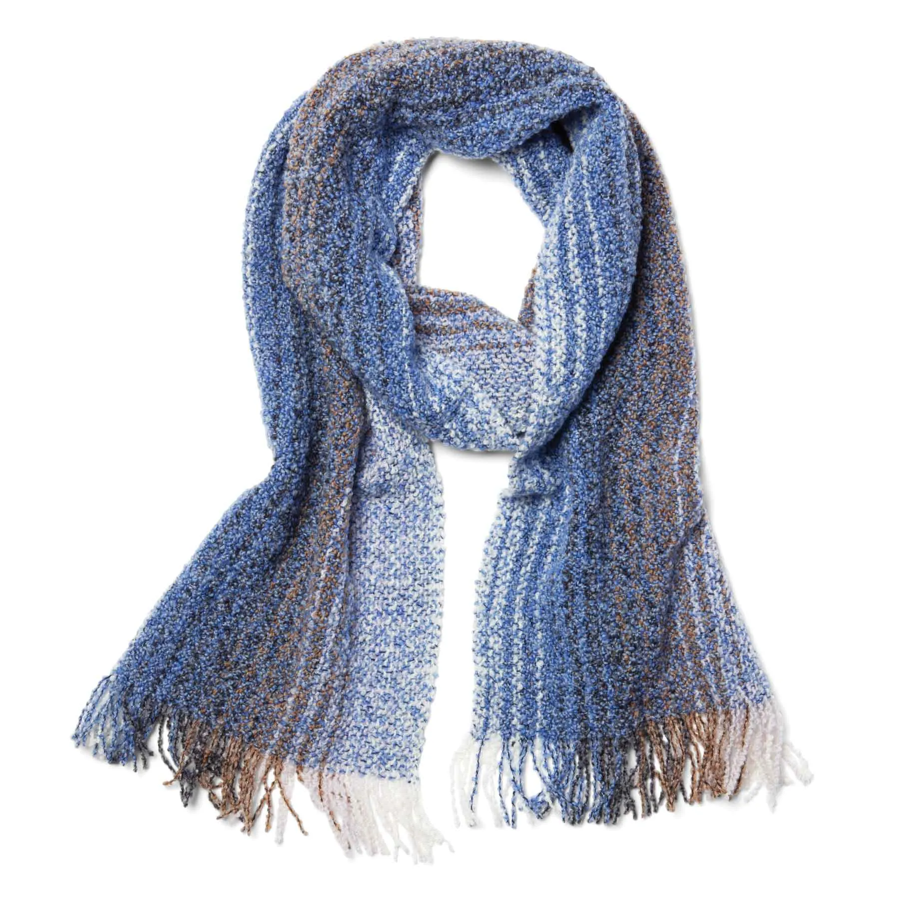 Mucros Weavers Skellig Scarf- Blue and Cream