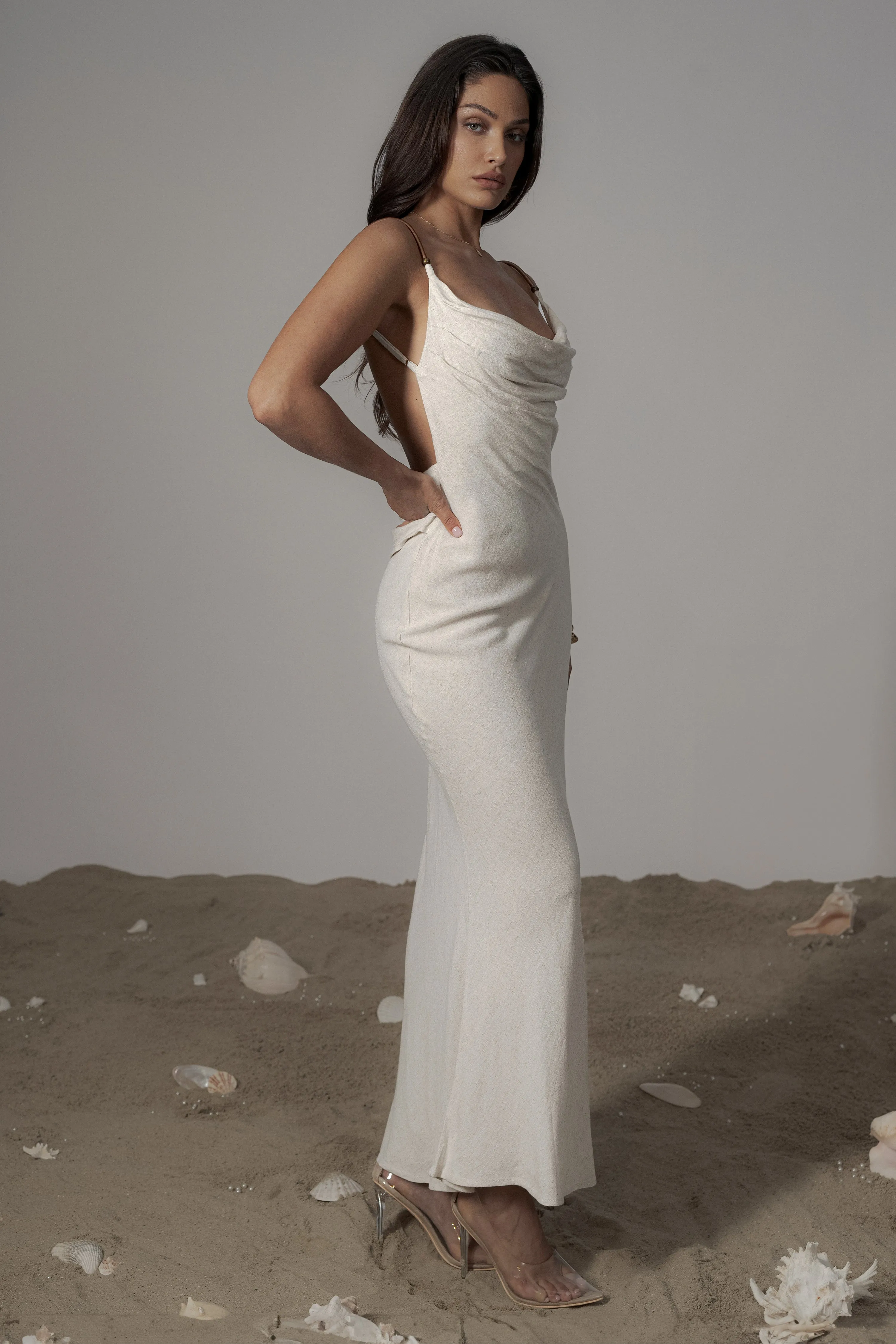 Natural Getaway Linen Maxi Dress