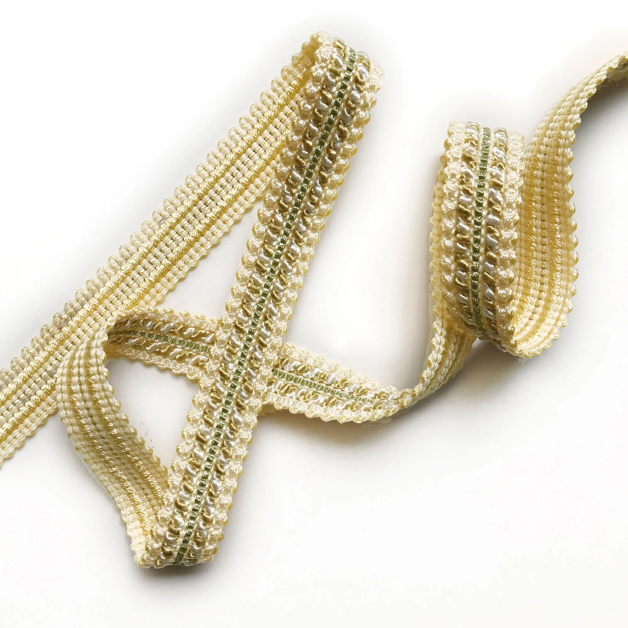 Neutral and Sage High Quality Decorative Gimp Trim by the yard