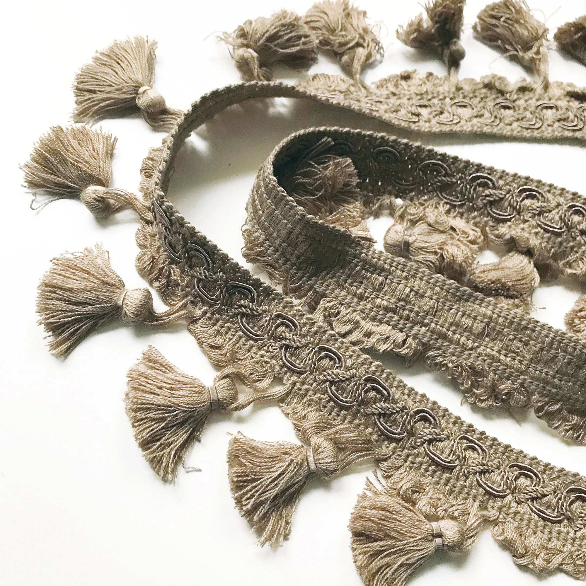 Neutral High Quality Decorative Tassel Trim by the yard