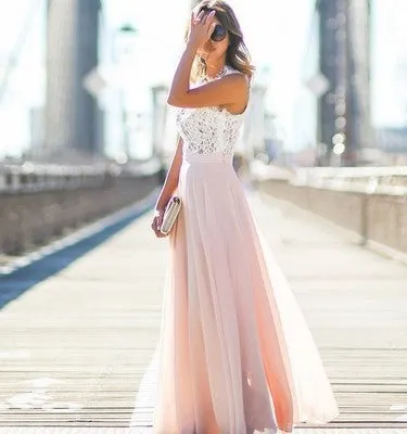 New Women Sexy Summer Lace Maxi Long Dress Evening Party Prom Dress Sundress Chiffon Dress