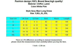 New Women Sexy Summer Lace Maxi Long Dress Evening Party Prom Dress Sundress Chiffon Dress