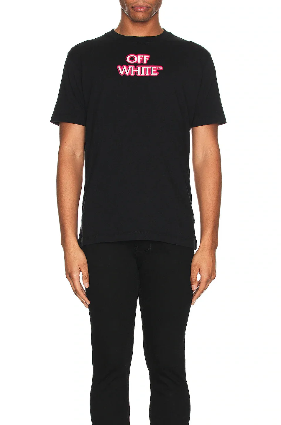 OFF WHITE  Black Branded T Shirt