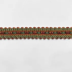 Olive Green and Maroon High Quality Decorative Gimp Trim by the yard