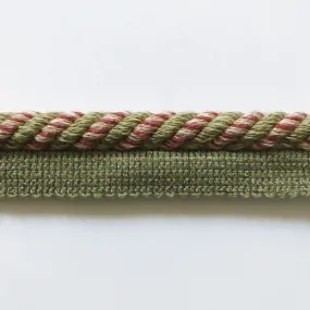 Olive Green and Salmon High Quality Decorative Lip Cord Trim by the yard