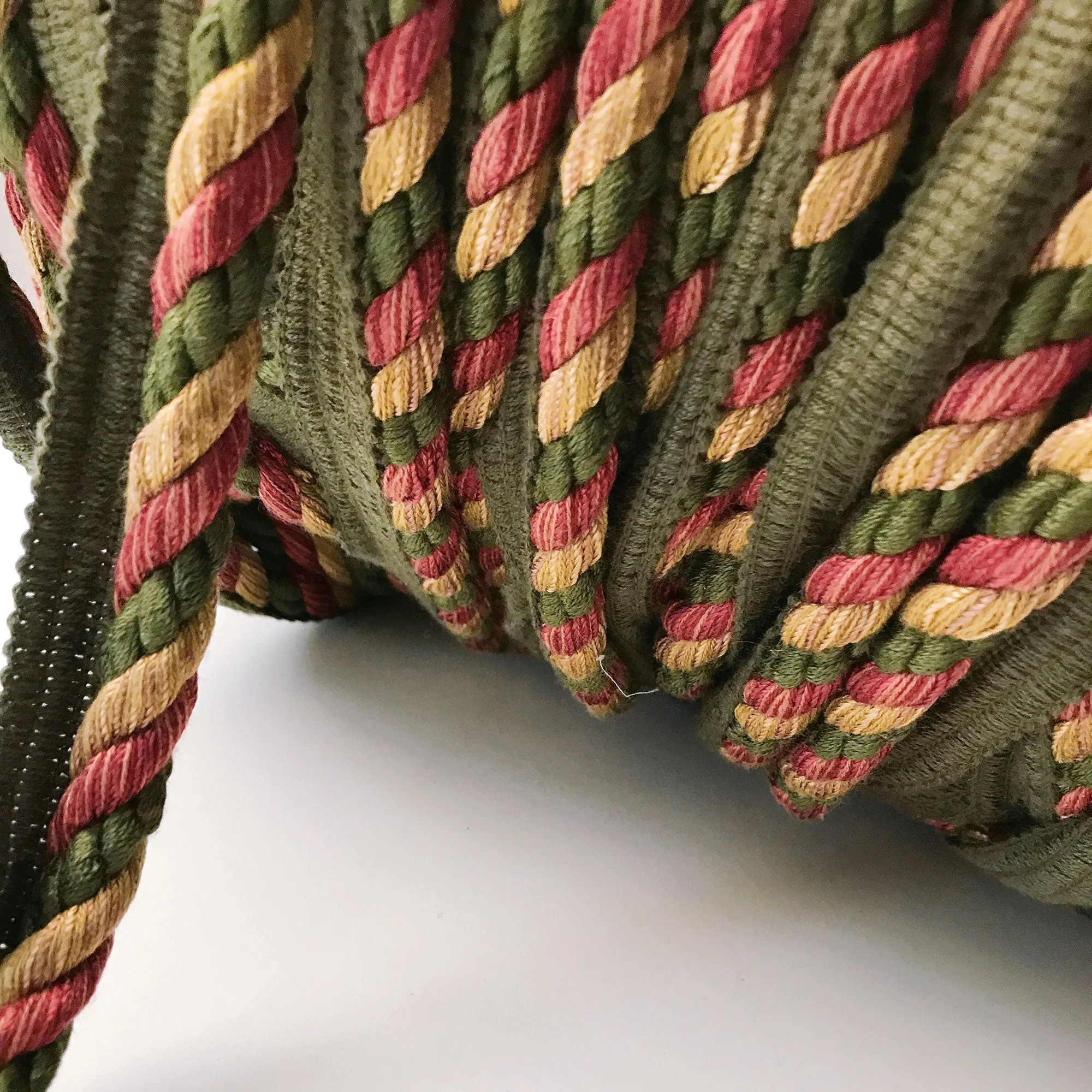 Olive Green and Yellow  High Quality Decorative Lip Cord Trim by the yard