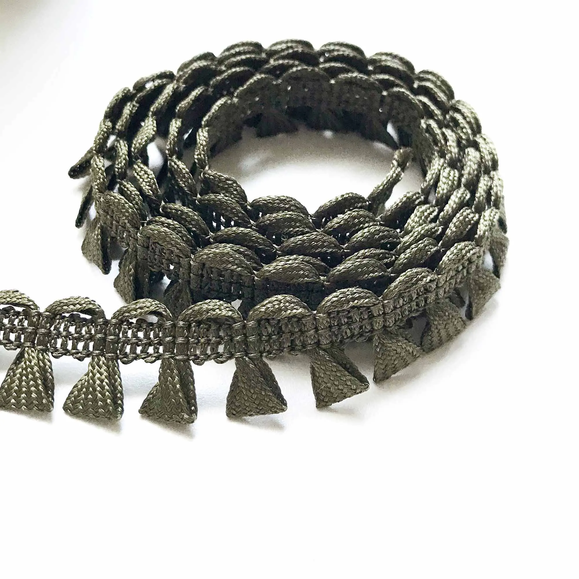 Olive Green High Quality Decorative Brush Fringe Trim by the yard