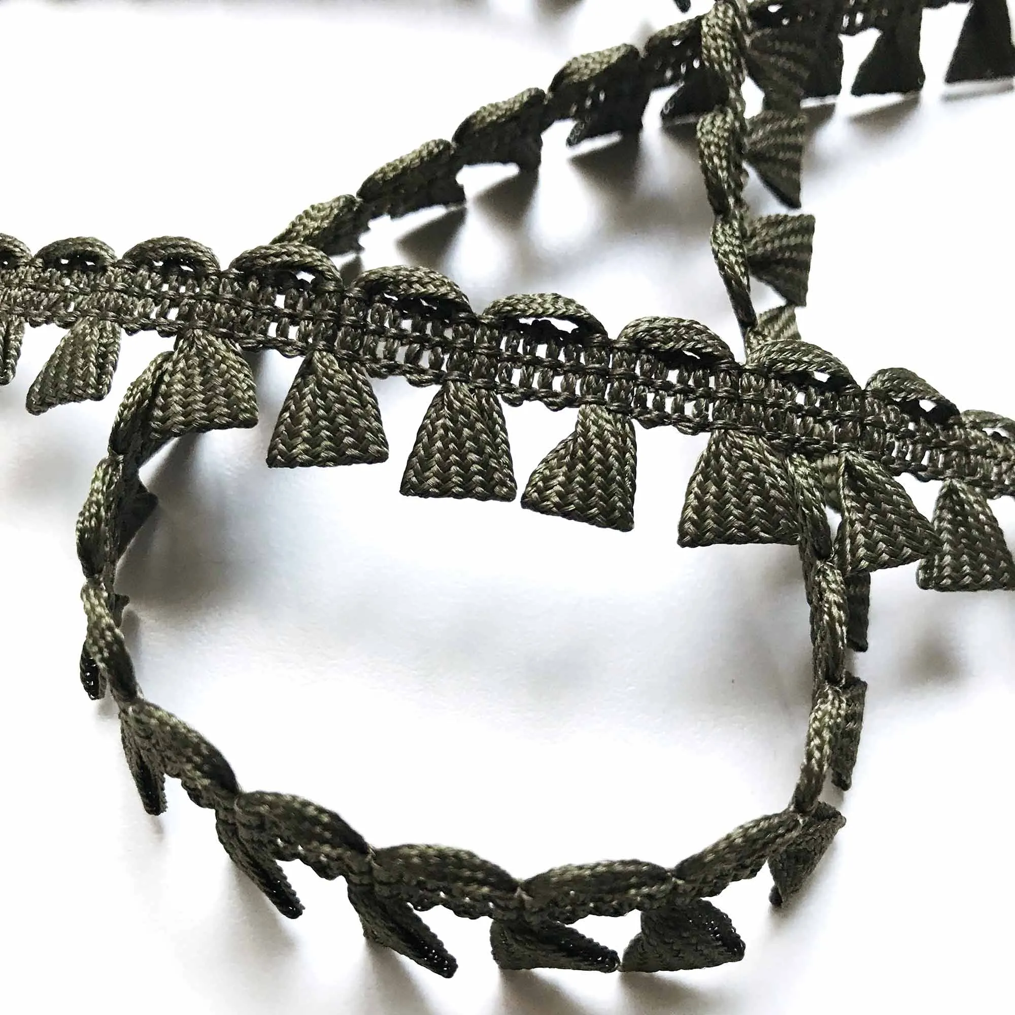 Olive Green High Quality Decorative Brush Fringe Trim by the yard