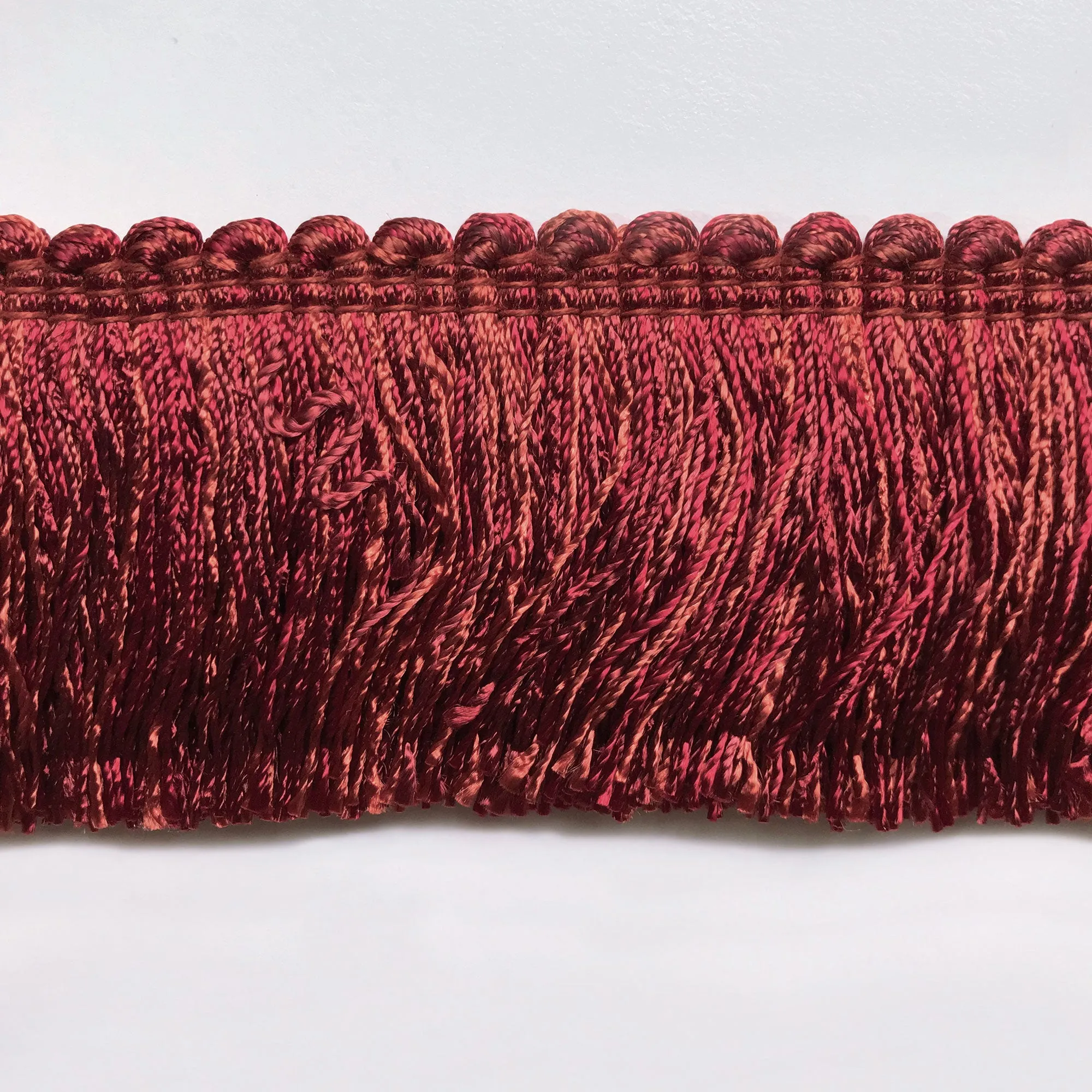 Orange and Scarlet High Quality Decorative Brush Fringe Trim by the yard