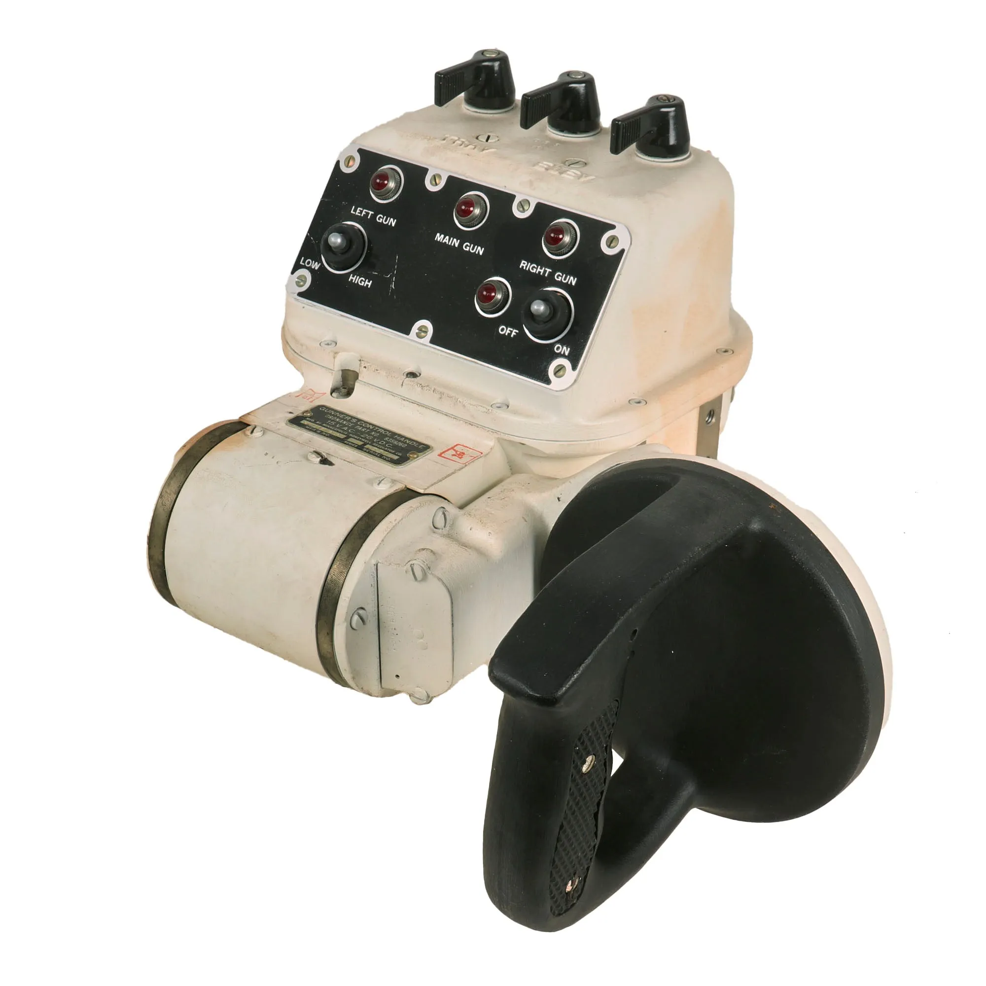 Original U.S. Korean War Era M47 Patton Medium Tank Gunner’s Control Hande With Main Gun Firing Circuit Selector - Formerly Part Of A.A.F. Tank Museum