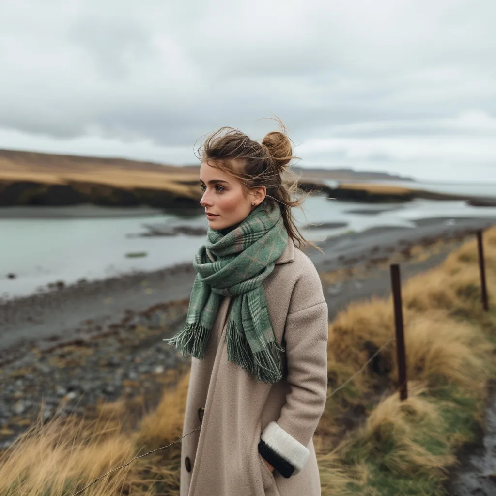 Pastel Plaid lambswool winter scarf