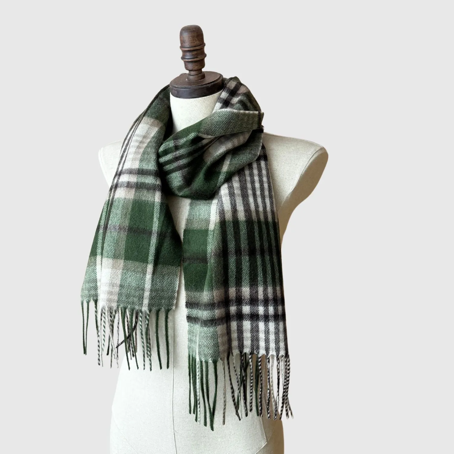 Pastel Plaid lambswool winter scarf