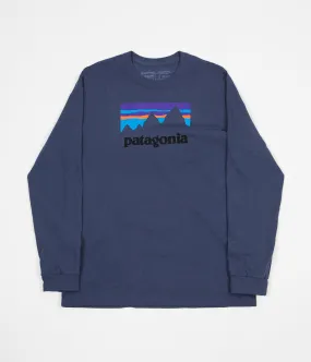Patagonia Shop Sticker Responsibili-Tee Long Sleeve T-Shirt - Dolomite Blue