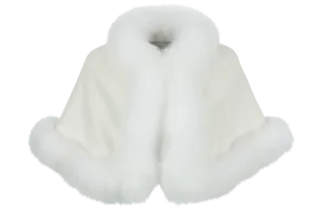 Pinto Ranch Cashmere & Fox Fur Stole - White