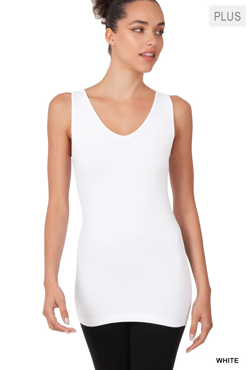 (Plus) Seamless V-Neck Tank (More Colors)